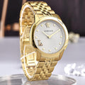  Shop Authentic Versace Audrey Quartz Grey Dial Gold Steel Strap Watch for Women - VELR00719 - Luxxuri