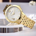  Shop Authentic Versace Audrey Quartz Grey Dial Gold Steel Strap Watch for Women - VELR00719 - Luxxuri