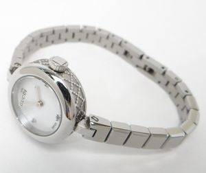  Shop Authentic Gucci Diamantissima Quartz Diamonds White Dial Silver Steel Strap Watch For Women - YA141503 - Luxxuri