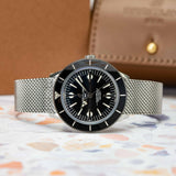  Shop Authentic Breitling Superocean Heritage '57 Black Dial Silver Mesh Bracelet Watch for Men - A10370121B1A1 - Luxxuri