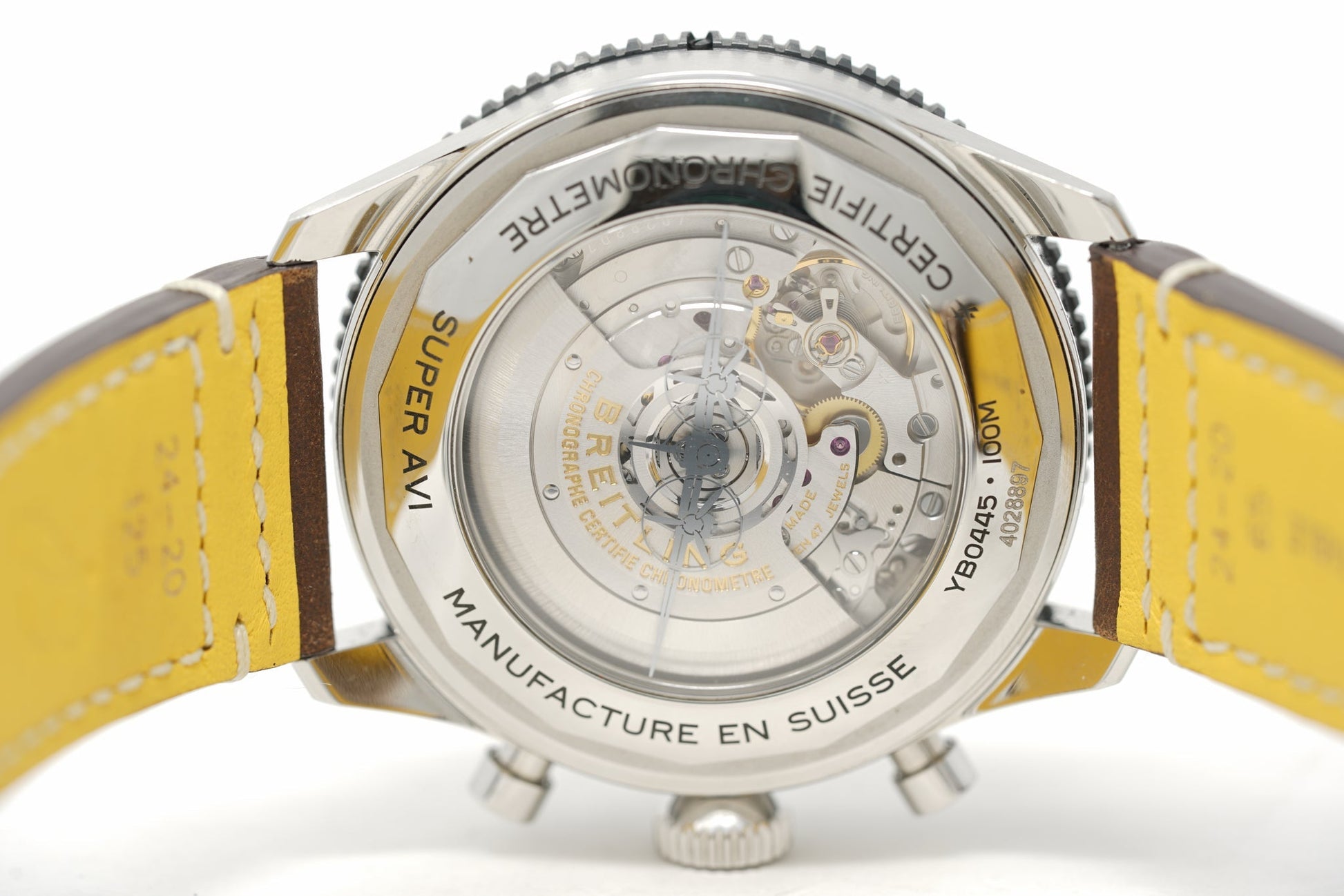  Shop Authentic Breitling Super Avi B04 Chronograph GMT 46 Mosquito Black Dial Brown Leather Strap Watch for Men - YB04451A1B1X1 - Luxxuri