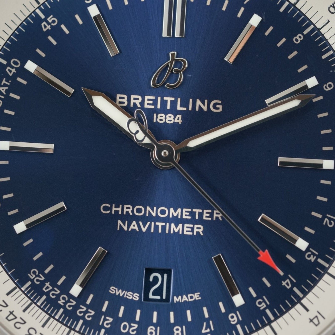  Shop Authentic Breitling Navitimer Automatic 41mm Blue Dial Silver Steel Strap Watch for Men - A17326161C1A1 - Luxxuri
