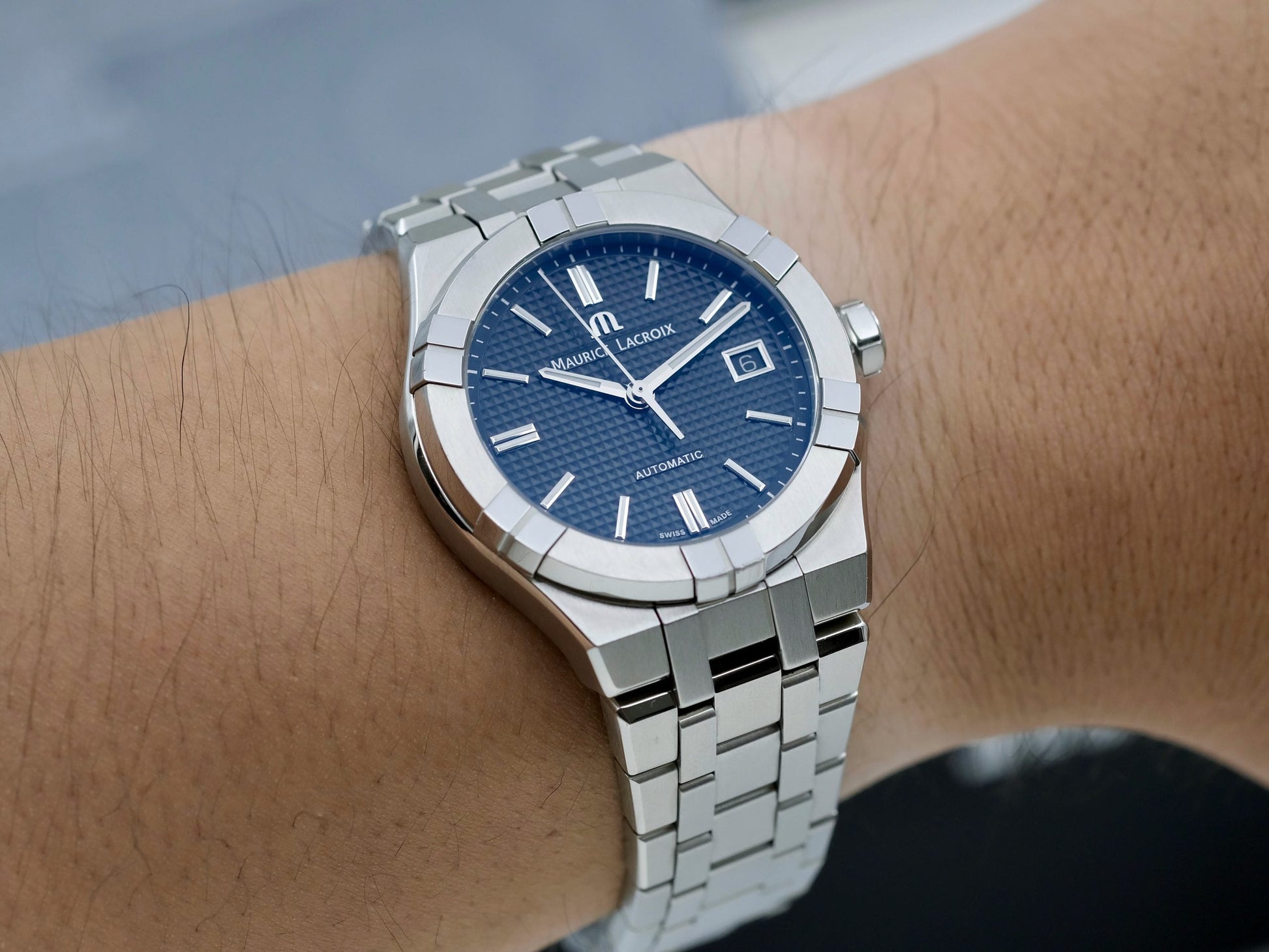  Shop Authentic Maurice Lacroix Aikon Automatic Black Dial Silver Steel Strap Watch for Men - AI1807-SS002-330-1 - Luxxuri