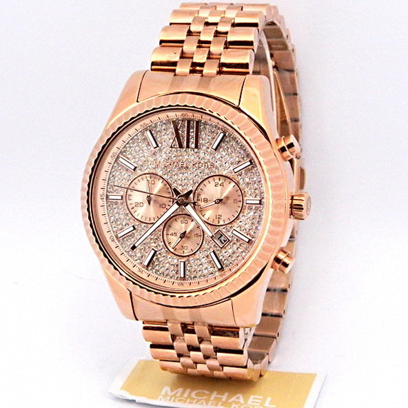  Shop Authentic Michael Kors Lexington Rose Gold Dial Rose Gold Stainless Steel Strap Watch for Men - MK8580 - Luxxuri