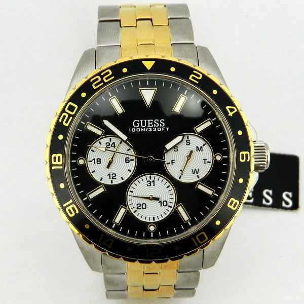  Shop Authentic Guess Odyssey Black Dial Two Tone Steel Strap Watch For Men - W1107G6 - Luxxuri