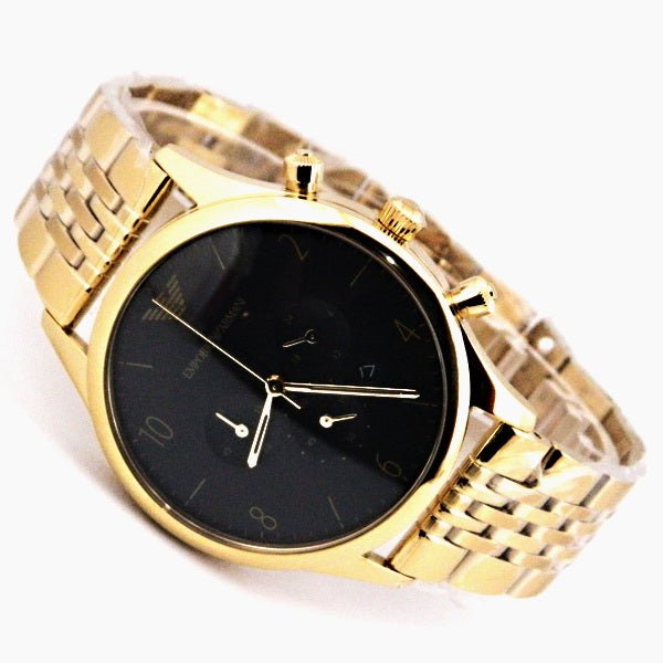  Shop Authentic Emporio Armani Classic Chronograph Black Dial Gold Steel Strap Watch For Men - AR1893 - Luxxuri