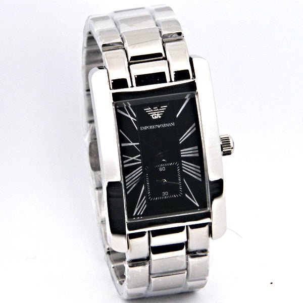  Shop Authentic Emporio Armani Classic Black Dial Silver Stainless Steel Strap Watch For Men - AR0156 - Luxxuri