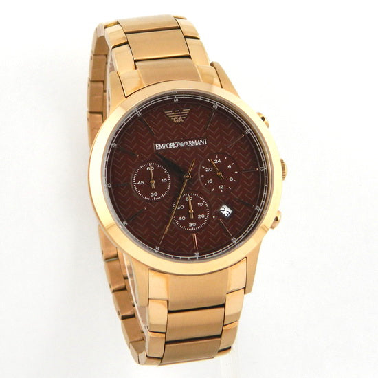  Shop Authentic Emporio Armani Renato Chronograph Brown Dial Rose Gold Steel Strap Watch For Men - AR2504 - Luxxuri