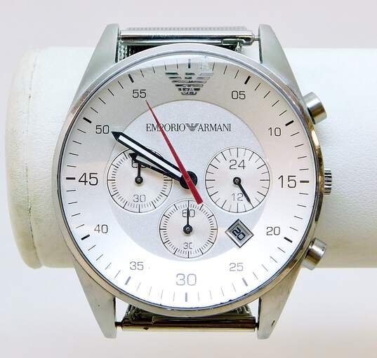  Shop Authentic Emporio Armani Sport Chronograph White Dial White Silicone Strap Watch For Men - AR5859 - Luxxuri