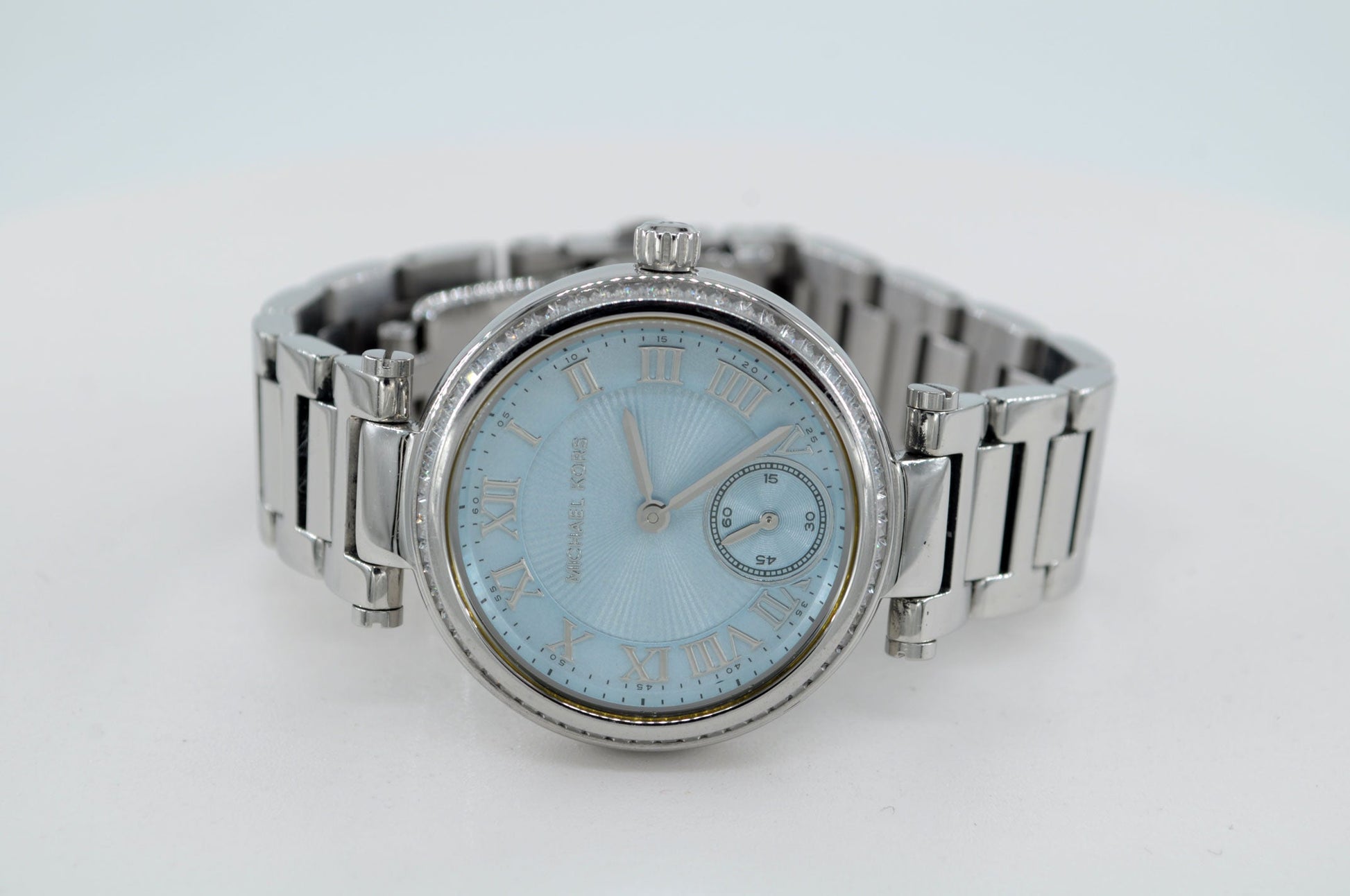  Shop Authentic Michael Kors Skylar Quartz Blue Dial Silver Steel Strap Watch For Women - MK5988 - Luxxuri