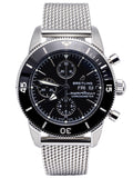  Shop Authentic Breitling Superocean Heritage Chronograph 44 Black Dial Silver Mesh Bracelet Watch for Men - A13313121B1A1 - Luxxuri