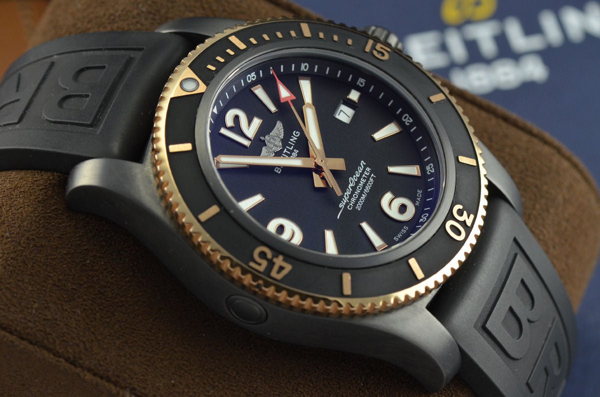  Shop Authentic Breitling Superocean Automatic 46mm Black Dial Black Rubber Strap Watch for Men - U17368221B1S1 - Luxxuri