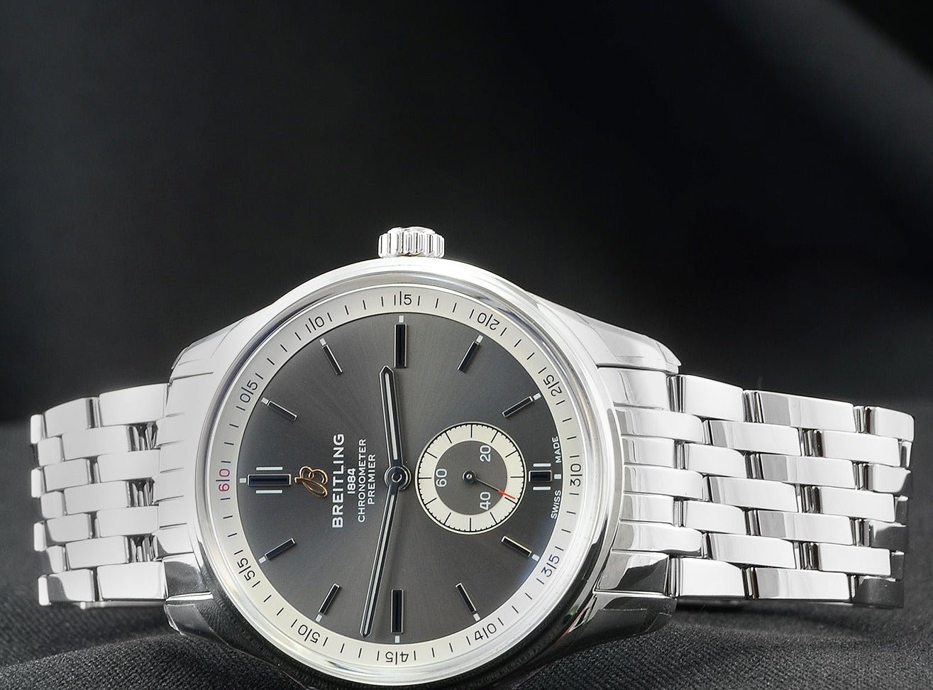  Shop Authentic Breitling Premier Automatic 40mm Stainless Steel Anthracite Dial Mens Watch - A37340351B1A1 - Luxxuri