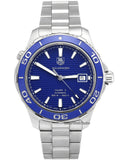  Shop Authentic Tag Heuer Aquaracer Calibre 5 Automatic Blue Dial Silver Steel Strap Watch for Men - WAK2111.BA0830 - Luxxuri