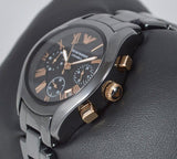  Shop Authentic Emporio Armani Chronograph Black Ceramic Stainless Steel Dial Watch For Women - AR1411 - Luxxuri