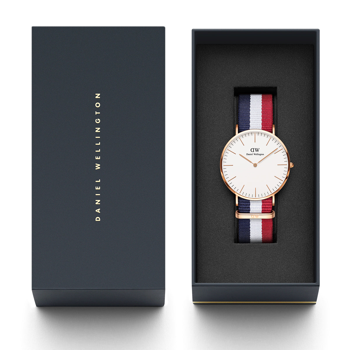  Shop Authentic Daniel Wellington Classic Cambridge White Dial Two Tone NATO Strap Watch For Men - DW00100003 - Luxxuri