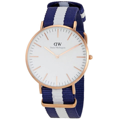  Shop Authentic Daniel Wellington Classic Glasgow White Dial Two Tone NATO Strap Watch for Men - DW00100004 - Luxxuri