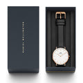  Shop Authentic Daniel Wellington Classic Sheffield White Dial Black Leather Strap Watch For Men - DW00100007 - Luxxuri