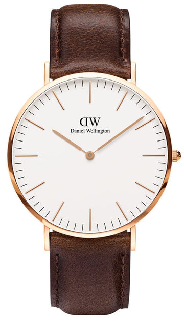  Shop Authentic Daniel Wellington Classic Bristol White Dial Brown Leather Strap Watch For Men - DW00100009 - Luxxuri