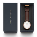  Shop Authentic Daniel Wellington Classic Bristol White Dial Brown Leather Strap Watch For Men - DW00100009 - Luxxuri