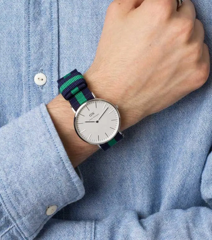  Shop Authentic Daniel Wellington Classic Warwick White Dial Two Tone Nylon Strap Watch for Men - DW00100019 - Luxxuri