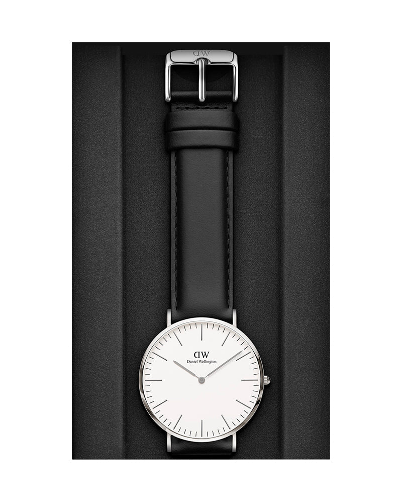  Shop Authentic Daniel Wellington Classic Sheffield White Dial Black Leather Strap Watch  For Men - DW0010003120 - Luxxuri