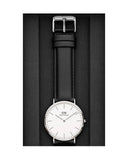  Shop Authentic Daniel Wellington Classic Sheffield White Dial Black Leather Strap Watch  For Men - DW0010003120 - Luxxuri
