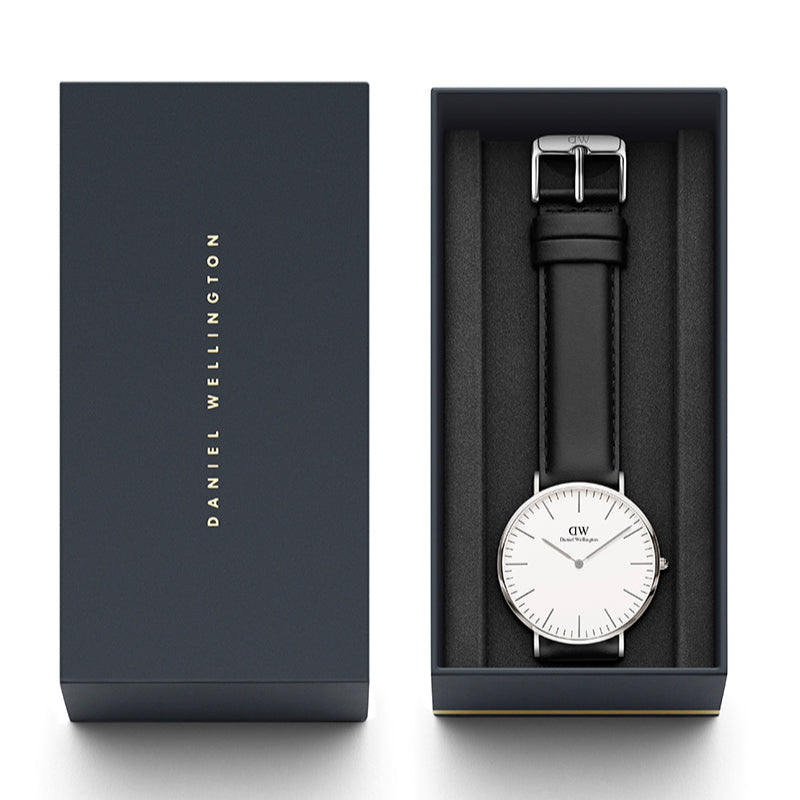  Shop Authentic Daniel Wellington Classic Sheffield White Dial Black Leather Strap Watch For Men - DW00100020 - Luxxuri