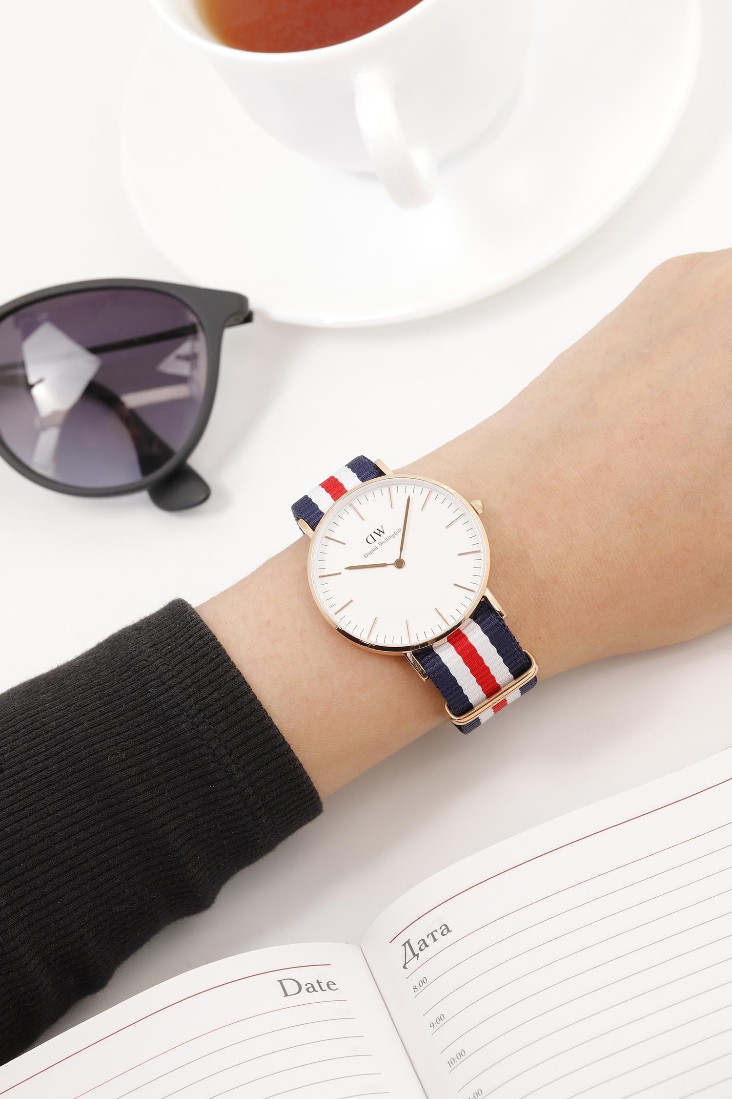  Shop Authentic Daniel Wellington Classic Canterbury White Dial Two Tone NATO Strap Watch For Women - DW00100030 - Luxxuri