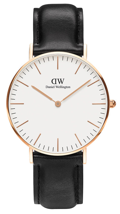  Shop Authentic Daniel Wellington Classic Sheffield White Dial Black Leather Strap Watch for Women - DW00100036 - Luxxuri