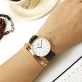  Shop Authentic Daniel Wellington Classic York White Dial Brown Leather Strap Watch For Women - DW00100038 - Luxxuri