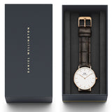  Shop Authentic Daniel Wellington Classic York White Dial Brown Leather Strap Watch For Women - DW00100038 - Luxxuri