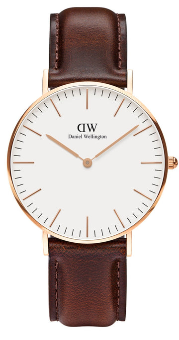  Shop Authentic Daniel Wellington Classic Bristol White Dial Brown Leather Strap Watch For Women - DW00100039 - Luxxuri