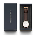  Shop Authentic Daniel Wellington Classic Bristol White Dial Brown Leather Strap Watch For Women - DW00100039 - Luxxuri