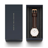  Shop Authentic Daniel Wellington Classic Bristol White Dial Brown Leather Strap Watch For Women - DW00100039 - Luxxuri