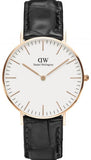  Shop Authentic Daniel Wellington Classic Reading White Dial Black Leather Strap Watch For Women - DW00100041 - Luxxuri