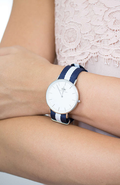  Shop Authentic Daniel Wellington Classic Glasgow White Dial Two Tone NATO Strap Unisex Watch - DW00100047 - Luxxuri