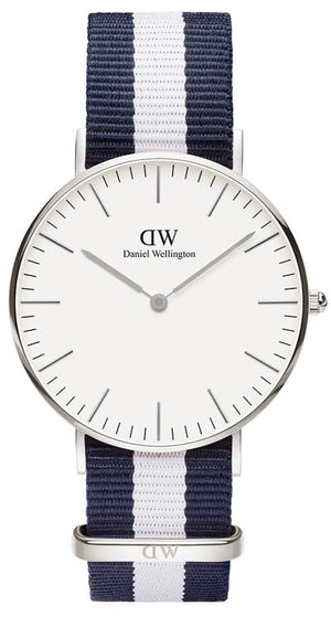  Shop Authentic Daniel Wellington Classic Glasgow White Dial Two Tone NATO Strap Unisex Watch - DW00100047 - Luxxuri