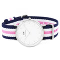  Shop Authentic Daniel Wellington Classic Southampton White Dial Three Tone Nylon Strap Watch For Women - DW00100050 - Luxxuri