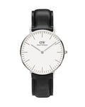 Shop Authentic Daniel Wellington Classic Sheffield White Dial Black Leather Strap Watch For Women - DW00100053 - Luxxuri
