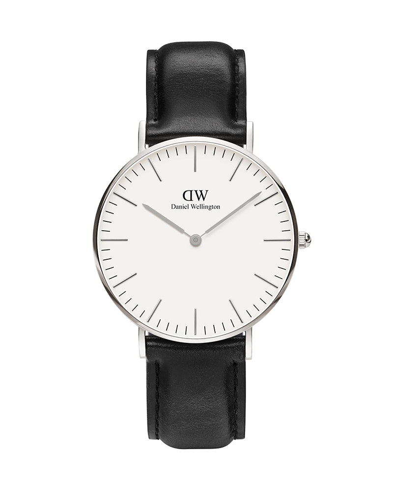  Shop Authentic Daniel Wellington Classic Sheffield White Dial Black Leather Strap Watch For Women - DW00100053 - Luxxuri