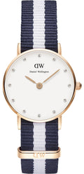  Shop Authentic Daniel Wellington Classy Glasgow White Dial Two Tone Nylon Strap Watch For Women - DW00100066 - Luxxuri