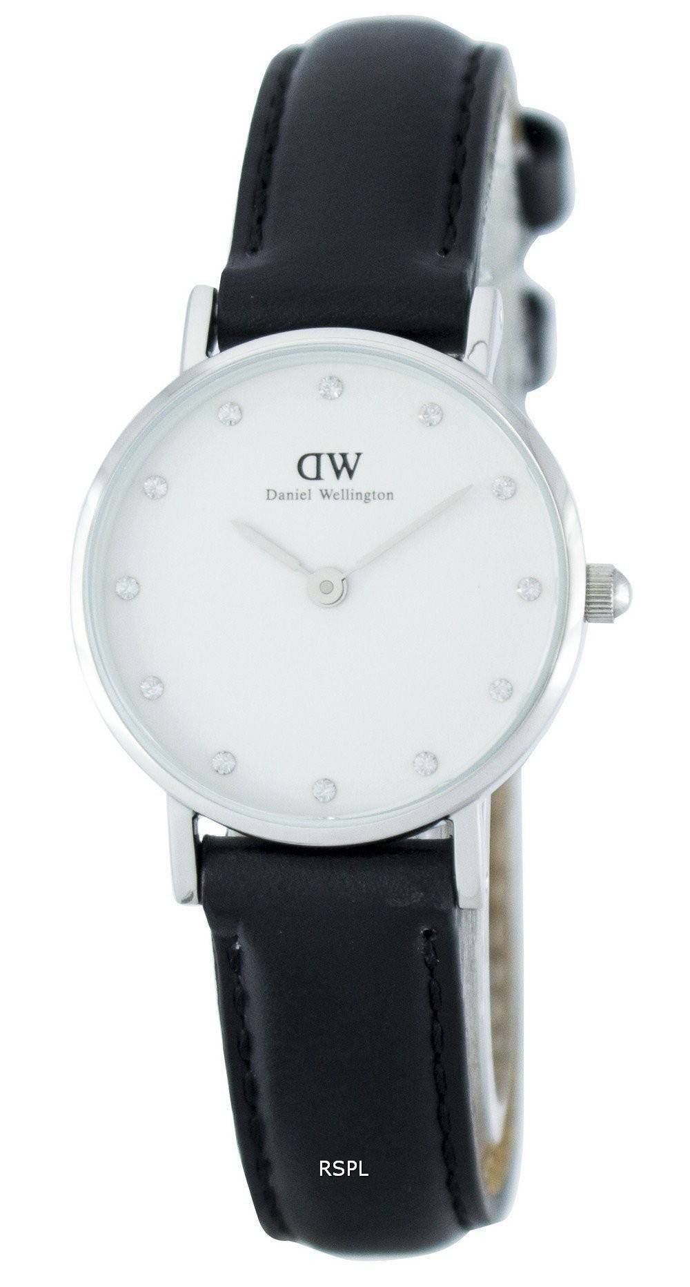  Shop Authentic Daniel Wellington Classy Sheffield White Dial Black Leather Strap Watch For Women - DW00100068 - Luxxuri