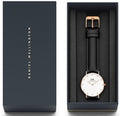  Shop Authentic Daniel Wellington Classic Sheffield White Dial Black Leather Strap Watch For Women - DW00100076 - Luxxuri