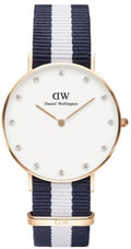  Shop Authentic Daniel Wellington Classy Glasgow White Dial Two Tone Nylon Strap Watch For Women - DW00100078 - Luxxuri