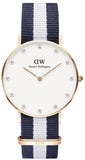  Shop Authentic Daniel Wellington Classy Glasgow White Dial Two Tone Nylon Strap Watch For Women - DW00100078 - Luxxuri