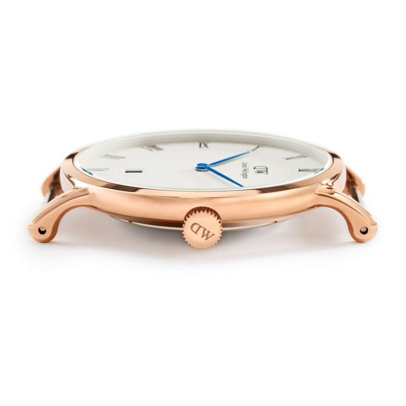  Shop Authentic Daniel Wellington Dapper Bristol White Dial Brown Leather Strap Watch For Men - DW00100086 - Luxxuri