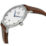  Shop Authentic Daniel Wellington Dapper Bristol White Dial Brown Leather Strap Watch For Women - DW00100098 - Luxxuri