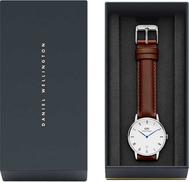  Shop Authentic Daniel Wellington Dapper St Mawes White Dial Brown Leather Strap Watch For Women - DW00100095 - Luxxuri