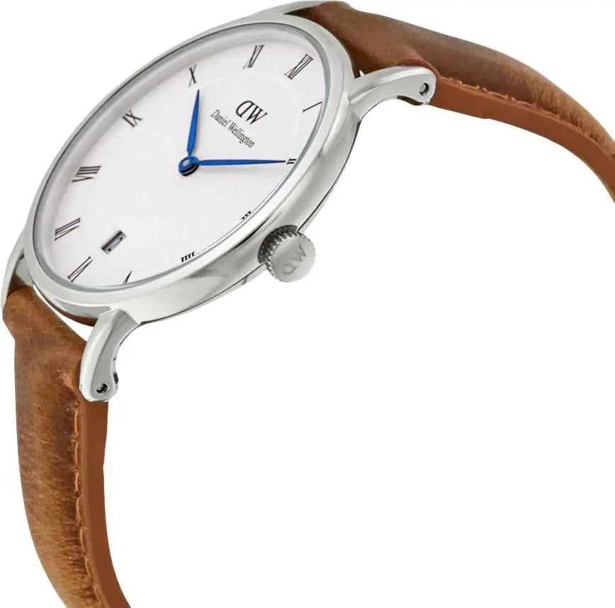  Shop Authentic Daniel Wellington Dapper Durham Analog White Dial Brown Leather Strap Watch For Women - DW00100114 - Luxxuri